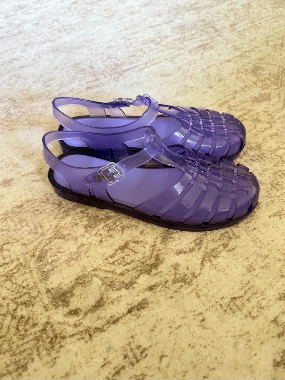 Melissa Possession Lucid Jelly Flat Closed Toe Sandals 8 Purple - Picture 3 of 6